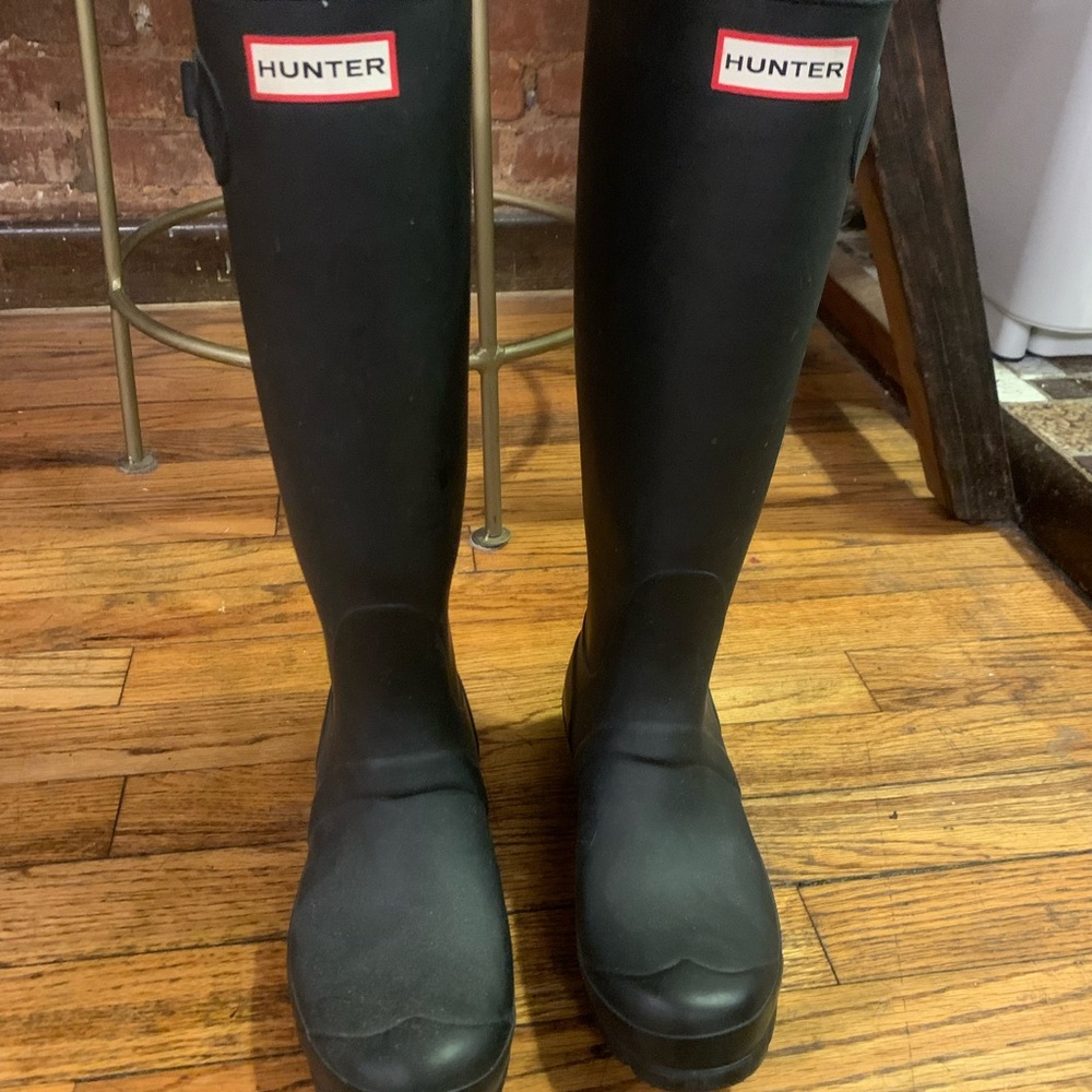 Womens hunter boots tall in black